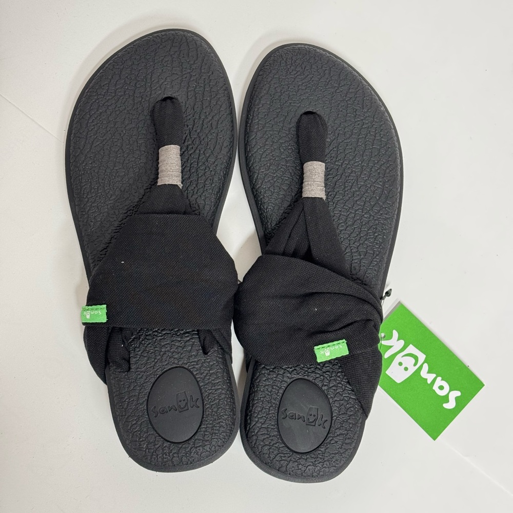 Sanuk Yoga Sling 2 Sandals, Black, size 7 - New